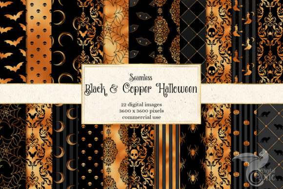 Black and Copper Halloween Digital Paper: A Versatile Resource for Creative Projects