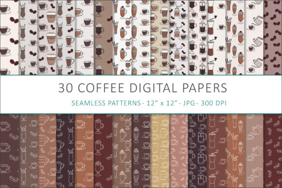Coffee Digital Papers - 30 Seamless Des for Creative and Professional Workflows