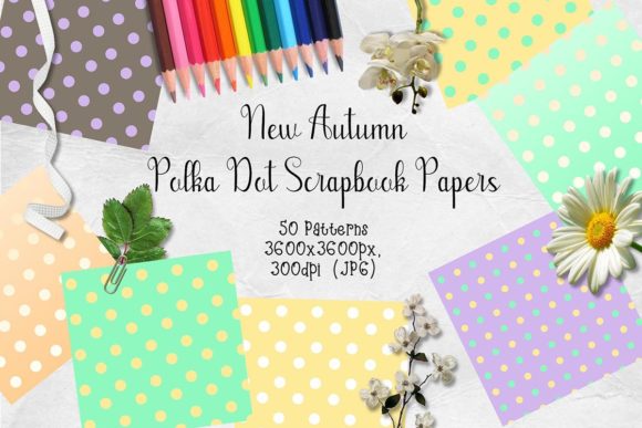 New Autumn Polka Dot Scrapbook Papers