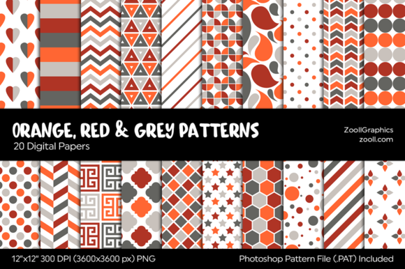 Orange, Red Grey Digital Papers: A Versatile Resource for Creative Projects