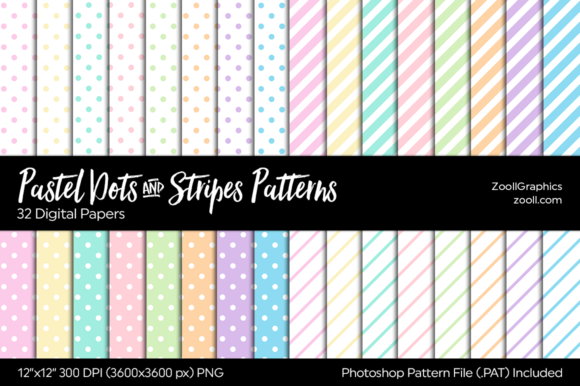 Pastel Dots and Stripes Digital Papers: A Versatile Design Resource for Creative Projects