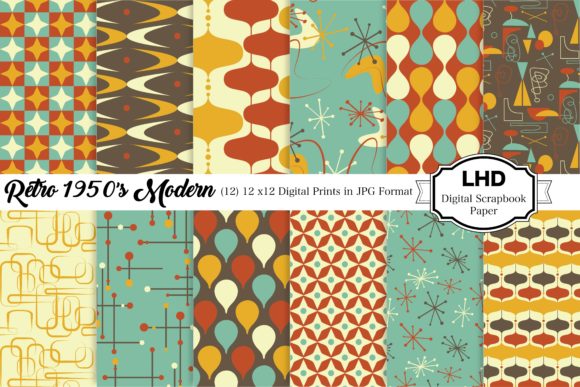Retro 1950s Modern Digital Paper: A Timeless Design Resource for Creative Projects
