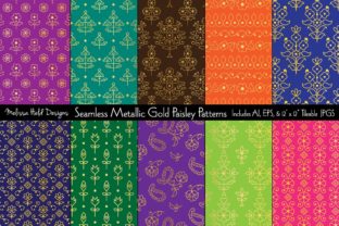 Seamless Metallic Gold Paisleys: A Versatile Design Element for Creative Projects