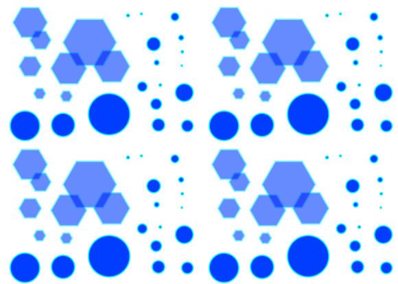 Seamless Pattern Hexagon Blue Outline