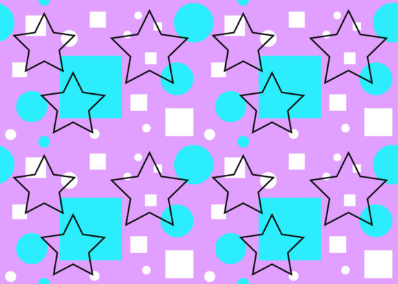 Seamless Pattern Star Circle Square