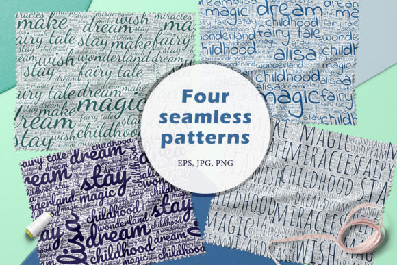 Set of Seamless Backgrounds with Words