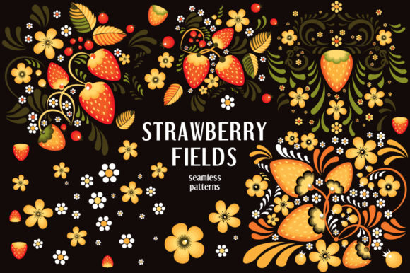 Strawberry Fields Khokhloma Pattern
