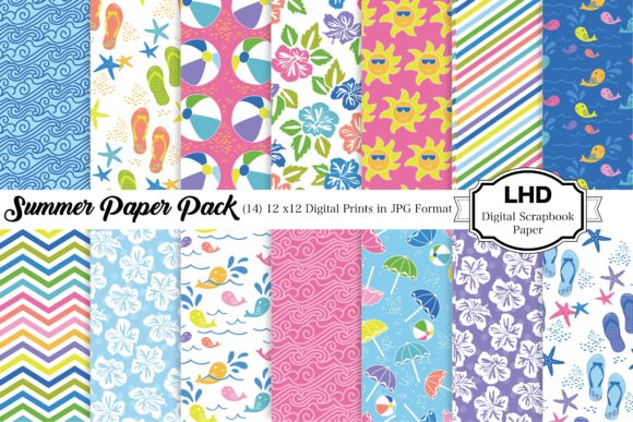 Summer Paper Pack - Digital Papers for Creative Projects and Design Workflows