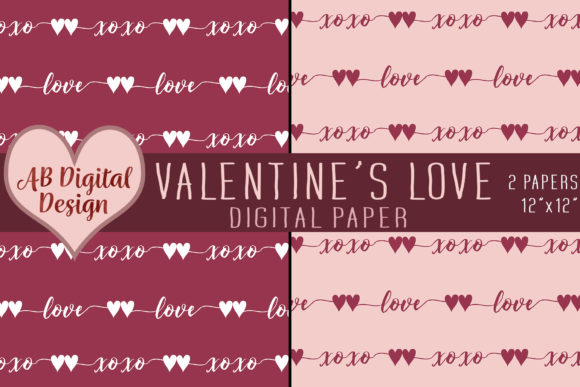 Valentines Love Digital Paper Background