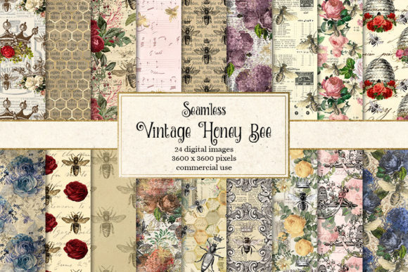 Vintage Honey Bee Digital Paper: A Timeless Design Resource for Creative Projects