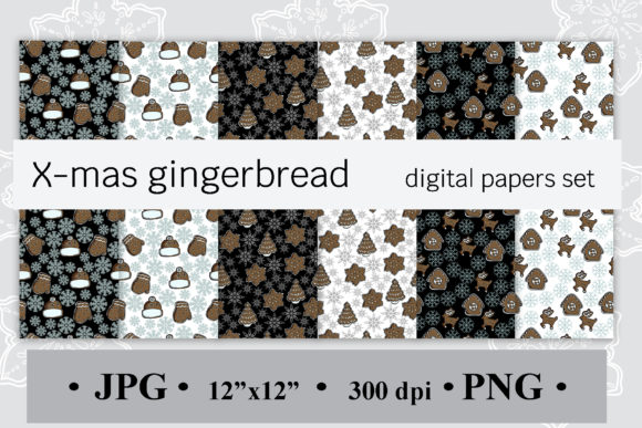 X-mas Gingerbread Digital Papers Set: A Versatile Resource for Creative Projects