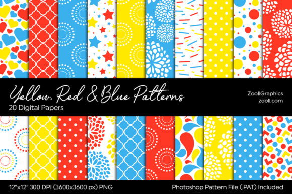 Yellow, Red and Blue Digital Papers: A Versatile Tool for Creative Projects